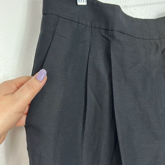 Lafayette 148 New York Franklin Silk & Linen-Blend Pant In Black Size 16 - Picture 4 of 12